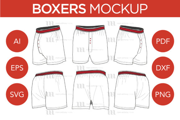 Boxers Mockup Template for Graphics and Leggings Amp