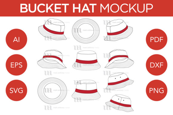Bucket Hats - Vector Template Mockup Review