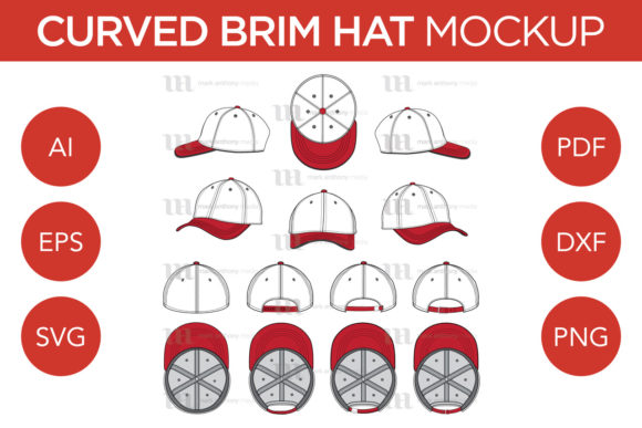 Curved Brim Hat Vector Mockup for Caps Amp Graphics