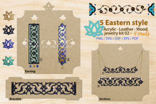 Eastern Style Acrylic Leather Wood Kit 2 for Graphics and Illustrations