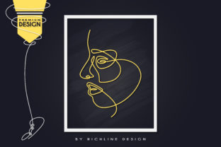 Girl by Side Line Art Poster for Branding and Marketing