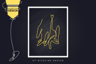 Hand Couple Line Art Poster for Crafting & Graphics