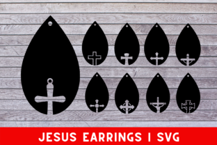 Jesus Earrings SVG Cut File for Crafts and Graphics