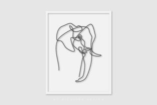 Line Art Poster Big Elephant for Local Business Graphics