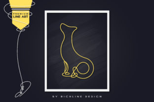 Line Art Poster Cat Dog Graphics for Crafting and Illustrations