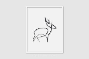 Line Art Poster Deer for Small Business Branding