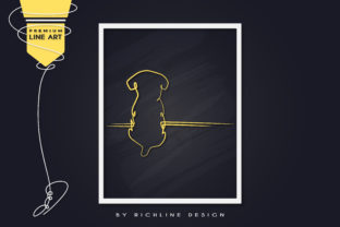 Line Art Poster Dog Lonely – A Versatile Graphic for Handmade Creations