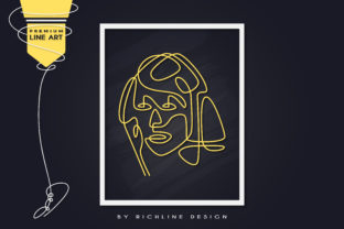 Line Art Poster Face Beautiful for Graphics and Illustrations