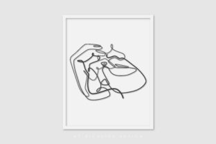 Line Art Poster Finger Lip Graphics for Crafting