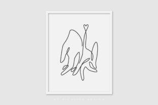 Line Art Poster Hand Couple for Branding and Graphics