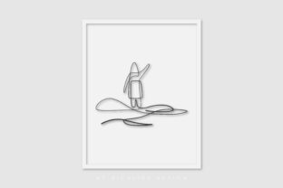 Line Art Poster Illustration Girl for Creative Projects