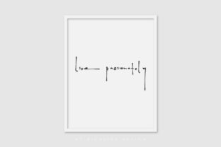 Line Art Poster Live Passionately: A Graphic Design Asset for Local Branding