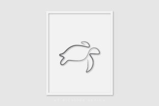 Line Art Poster Turtle Graphics for Digital Selling