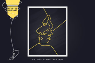 Line Art Poster Two People – A Versatile Graphic for Local Branding