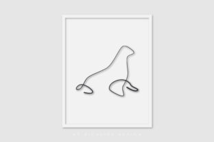 Line Art Poster Walrus – A Versatile Graphic for Handmade Creations
