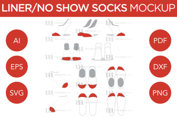 Liner No Show Socks Mockup Graphics for Handmade Creations