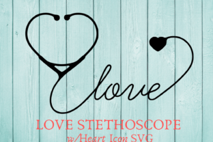 Love Stethoscope with Heart Icon for Crafts and Graphics