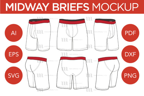 MIdway Briefs Mockup Template for Leggings Amp Graphics