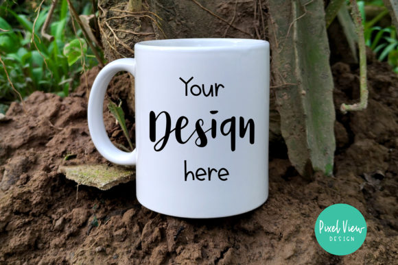 Mug Mockup in a Mud – A Graphic Design Asset for Mugs Amp