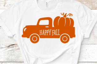 Old Vintage Fall Truck with Pumpkin Graphics for Crafts
