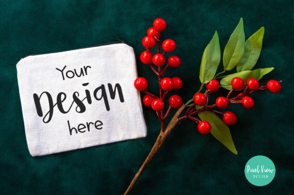 Pouch Wallet Mockup I Christmas Graphics for Bags Amp