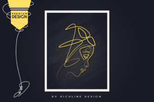 Sad Girl Korean Line Art Poster – Graphics for Digital & Print