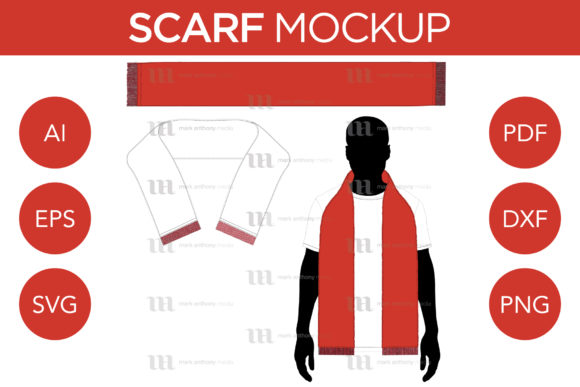 Scarf Scarves Mockup - Graphics for Apparel Mockups