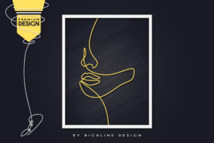 Simple Girl Line Art Poster for Graphics and Illustrations