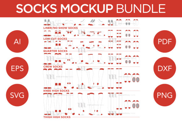 Socks Bundle Mockup Template for Graphics