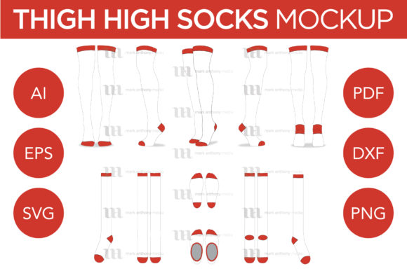 Thigh High Socks - Mockup Template for Graphics