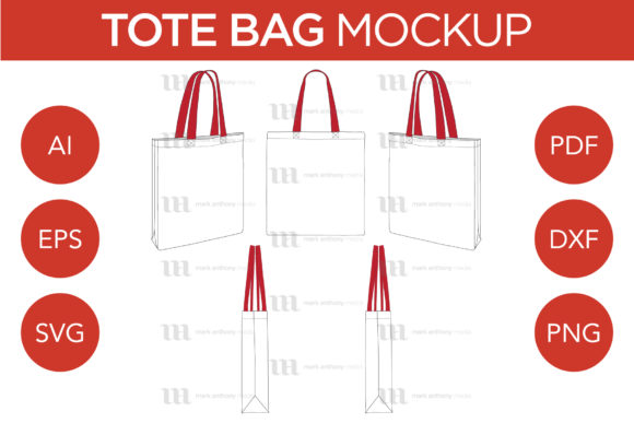 Tote Bag Mockup and Template - Graphics for Tote Bags