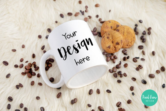 White Mug Mockup with Cookies for Mugs Amp Graphics